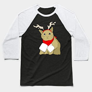 Christmas Cat Baseball T-Shirt